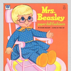Vintage paper doll Mrs Beasle, pdf instant