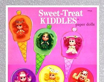 Pdf imprimible digital, muñecas de papel vintage Sweet Treat Liddle Kiddles 1969