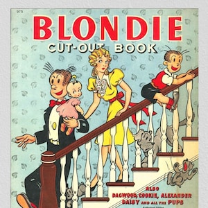 Pdf digitale, bambole per scale bionde di carta vintage 1943