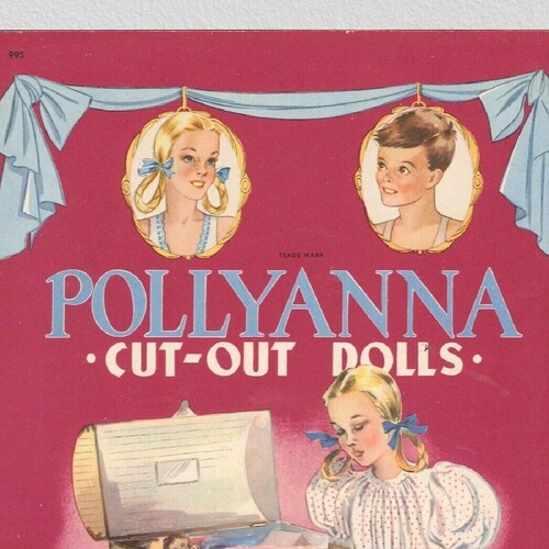 Girl Paper Doll Vintage Paper Dolls Pollyanna Cut Out Dolls Etsy
