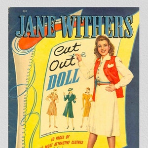 Vintage paper dolls Jane Withers,printable digital pdf