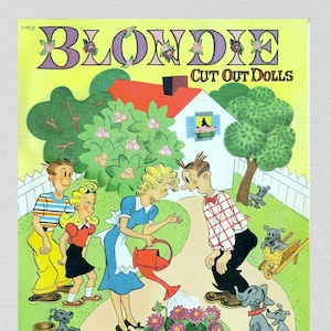 Pdf instant, vintage paper dolls blondie cut-out dolls c. 1953