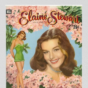 Printable digital pdf, vintage paper dolls Elaine Stewart 1955