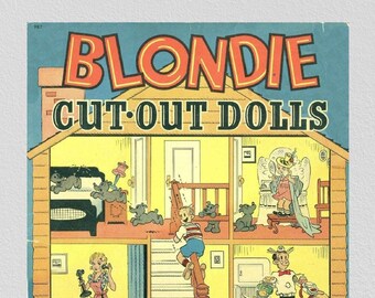 Digital pdf, vintage paper dolls blondie cut-out dolls c. 1945