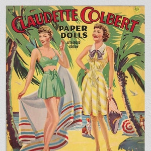 Printable pdf instant, paper dolls Claudette Colbert