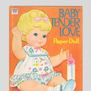 Vintage paper dolls,pdf instant,baby tender love doll 1971