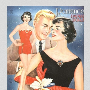 Pdf printable digital, vintage paper dolls Romance