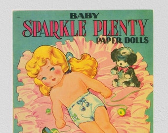 Printable pdf, vintage paper dolls baby Sparkle Plenty 1948