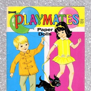 Printable digital pdf, vintage paper dolls Playmates