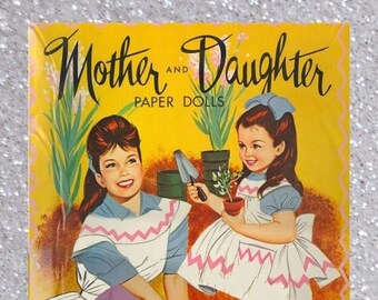 Digital paper dolls, paper dolls pdf, Mother and Daughter