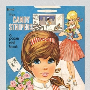 Digital printable printable vintage paper dolls, the Candy Stripers c. 1973