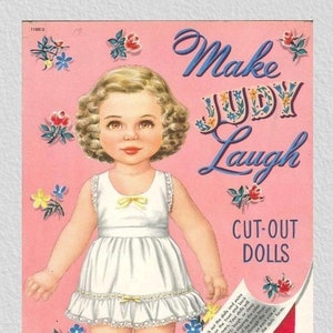Vintage paper dolls,pdf printable digital,Make Judy Laugh