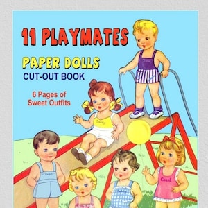 Vintage paper dolls 11 Playmates, digital download