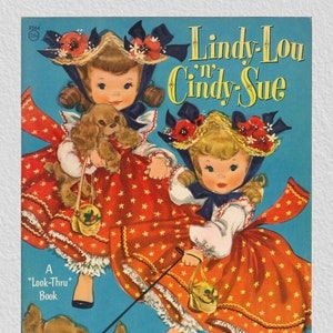Vintage paper dolls pdf printable digital  Lindy-Lou 'n Cindy