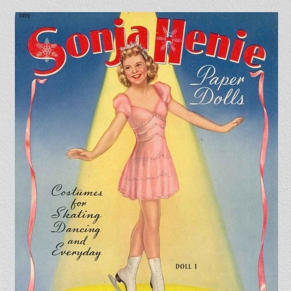 Vintage paper dolls Sonja Henie,pdf digital