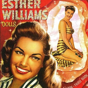 Pdf instant digital, vintage paper dolls esther william movie star c. 1950s