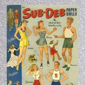 Pdf instant, vintage paper dolls Sub Debs Teenage Life
