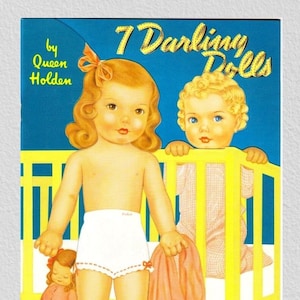 Vintage paper dolls 7 Darling,printable digital pdf