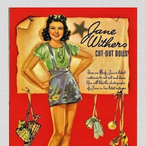 Vintage paper dolls Jane Withers,pdf digital