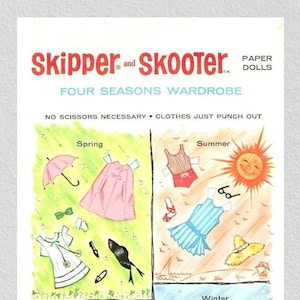 Digital pdf, vintage paper dolls Skipper and Skooter