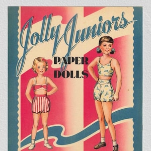 Vintage paper dolls Jolly Juniors,printable digital pdf