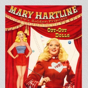 Vintage paper dolls set digital download,Mary Hartline 1955