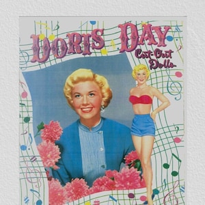 Vintage movie star paper dolls doris day cut-out doll c. 1954