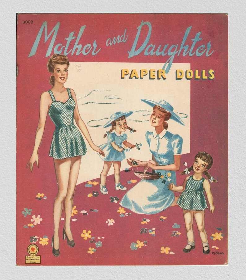 Pdf Printable Digital, Vintage Paper Mother Daughter 1946 - Etsy