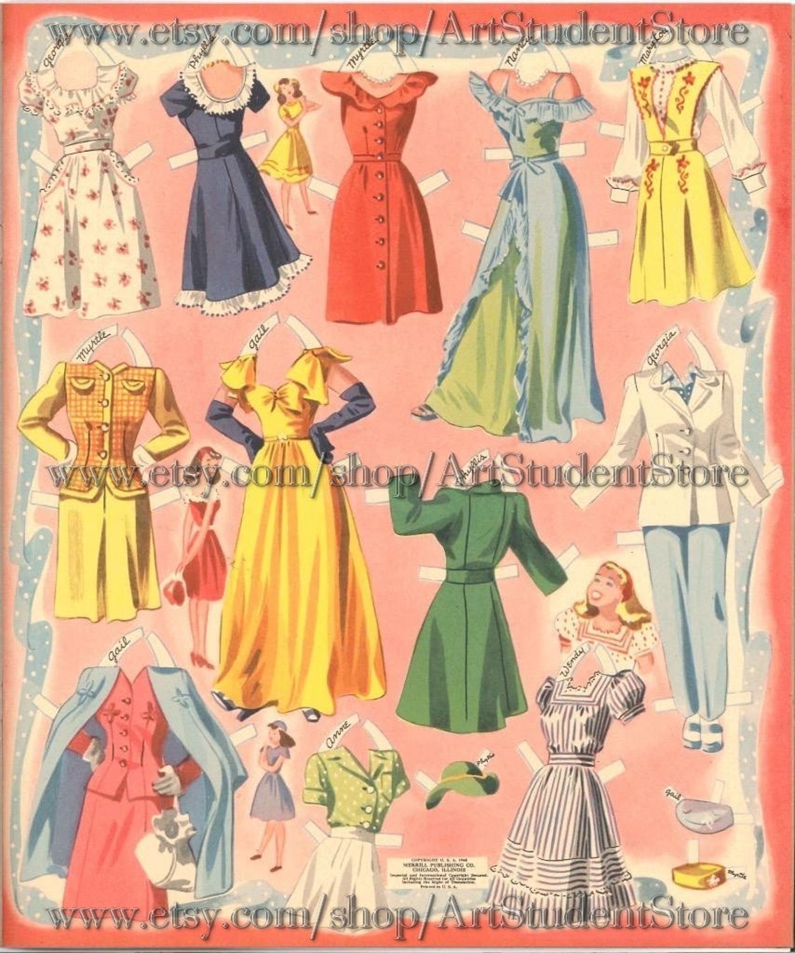Pdf Printable Digital Vintage Paper Dolls Sweet 16 Dolls - Etsy