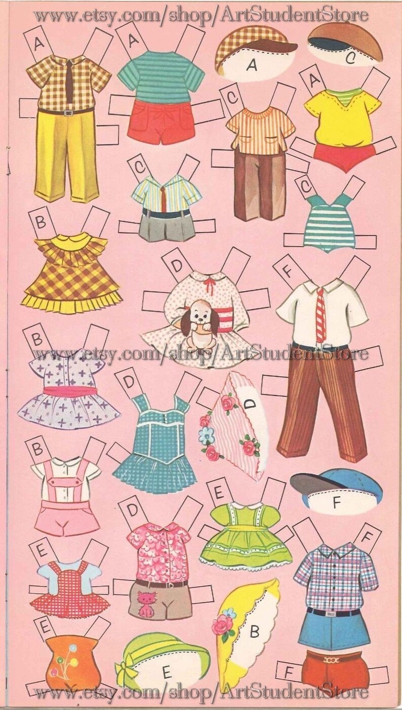 Pdf Instant Vintage Paper Dolls Dozen Cousins 12 | Etsy
