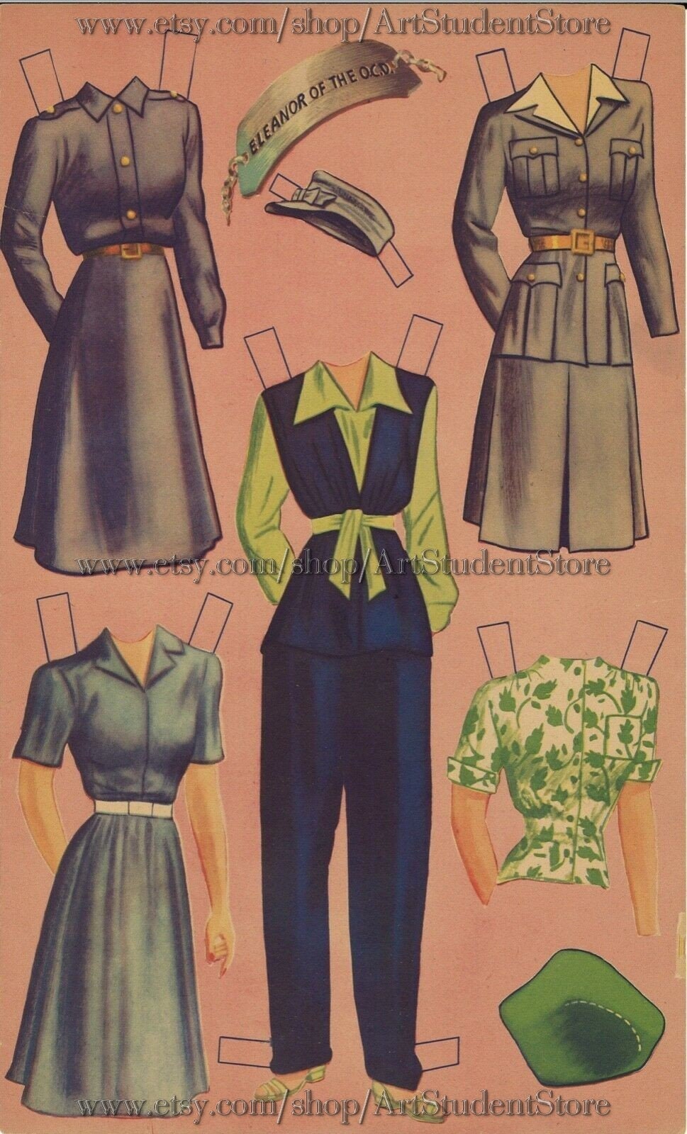 Pdf Instant Vintage Paper Dolls Girls 1942 Etsy