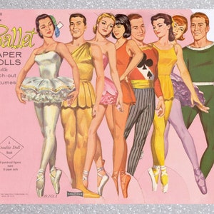 Vintage paper dolls Ballet, digital download