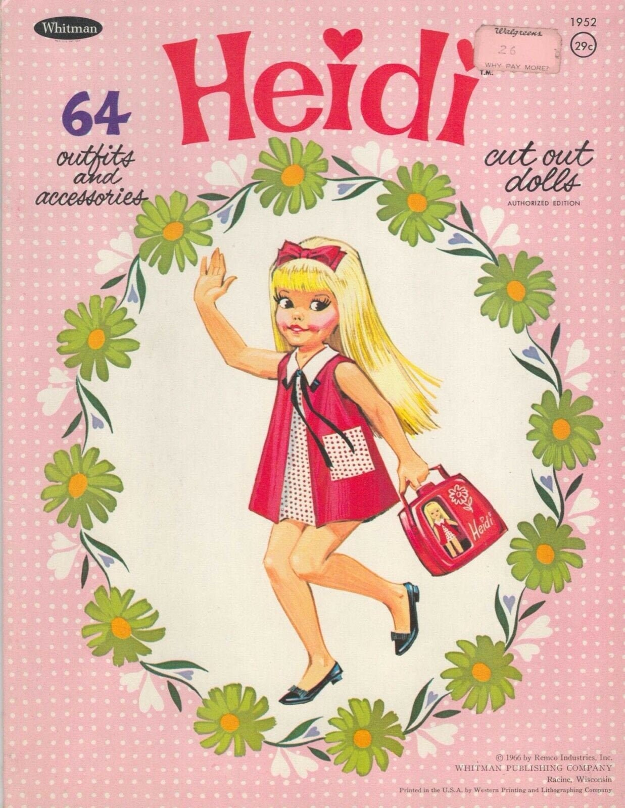 Vintage Paper Dolls Heidi Pocketbook Toy Doll C. 1966,pdf Instant