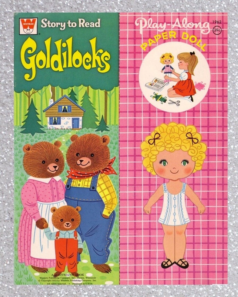 Vintage Paper Dolls Story to Read Goldilocks instant Digital Etsy