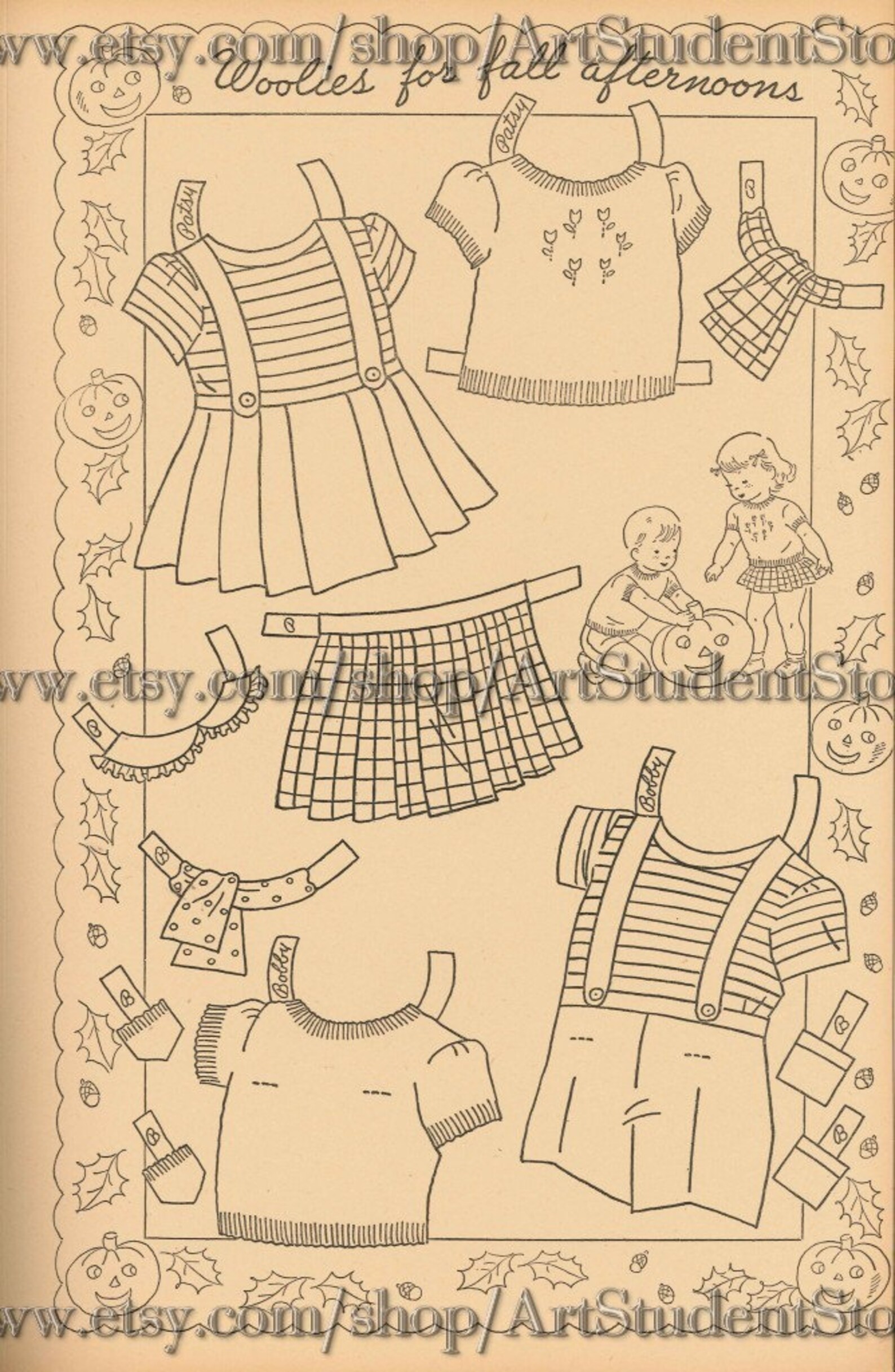 Printable Pdf Vintage Paper Make Clothes for Patsy and Tommy - Etsy