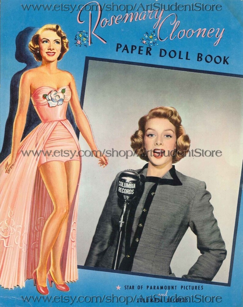 Pdf Printable Digital Vintage Paper Dolls Rosemary Clooney Etsy