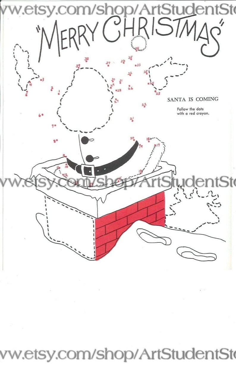 Pdf Printable Digital Vintage Santas Holiday Activity Sticker - Etsy