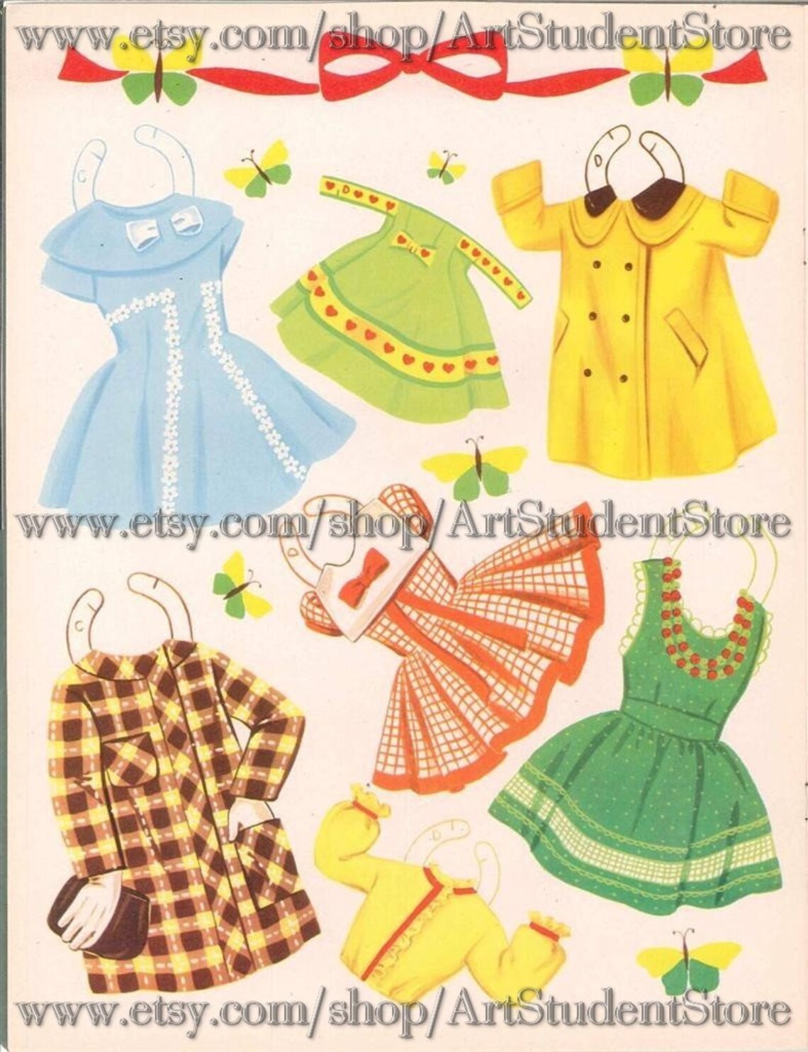 Vintage Paper Dolls Dolls Bonnets and Bowsprintable Digital - Etsy