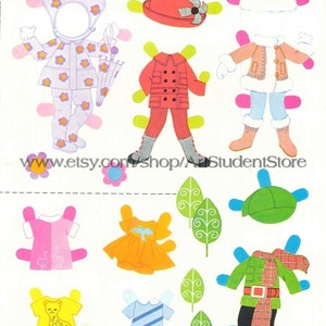 Pdf Printable Digital, Vintage Paper Dolls Winter Flatsy - Etsy