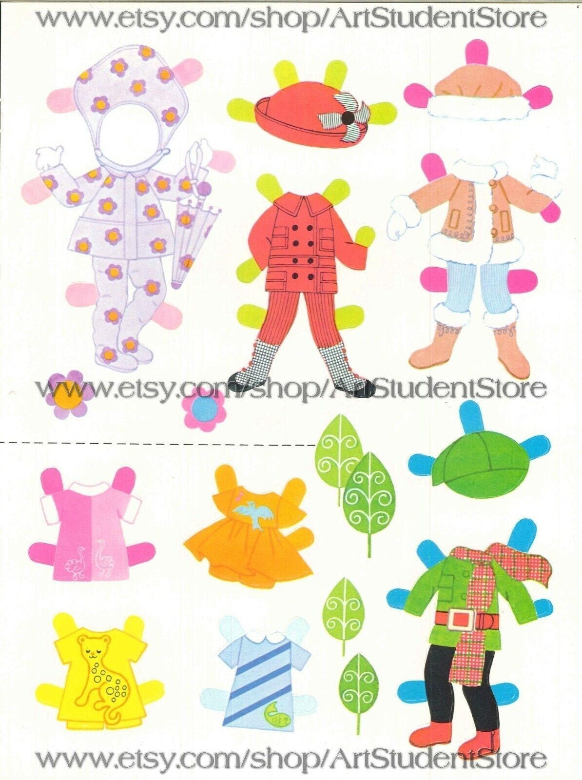 Pdf Printable Digital Vintage Paper Dolls Winter Flatsy - Etsy