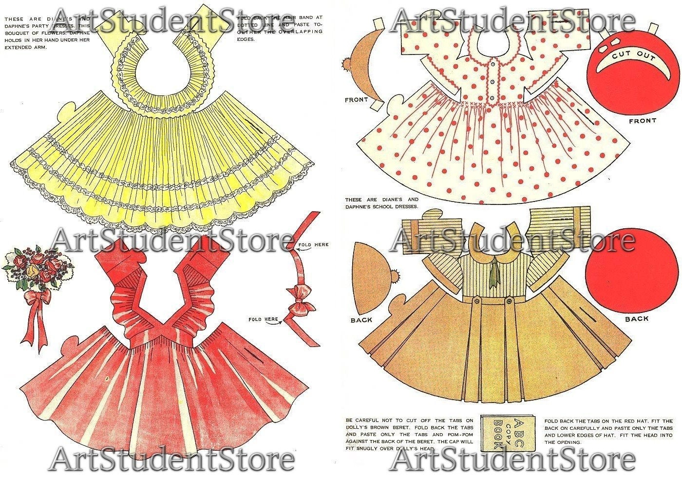 Digital Pdf Vintage Antique Paper Dolls Wood Dolls With Round Etsy UK