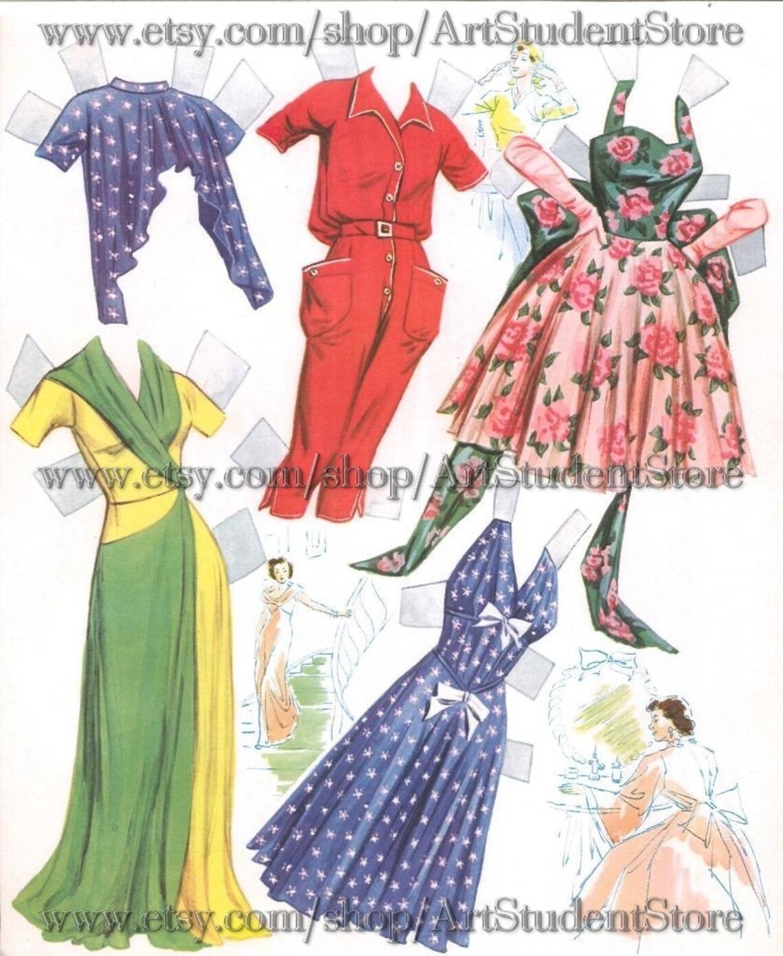 Pdf Printable Digital Vintage Paper Dolls Movie Star | Etsy