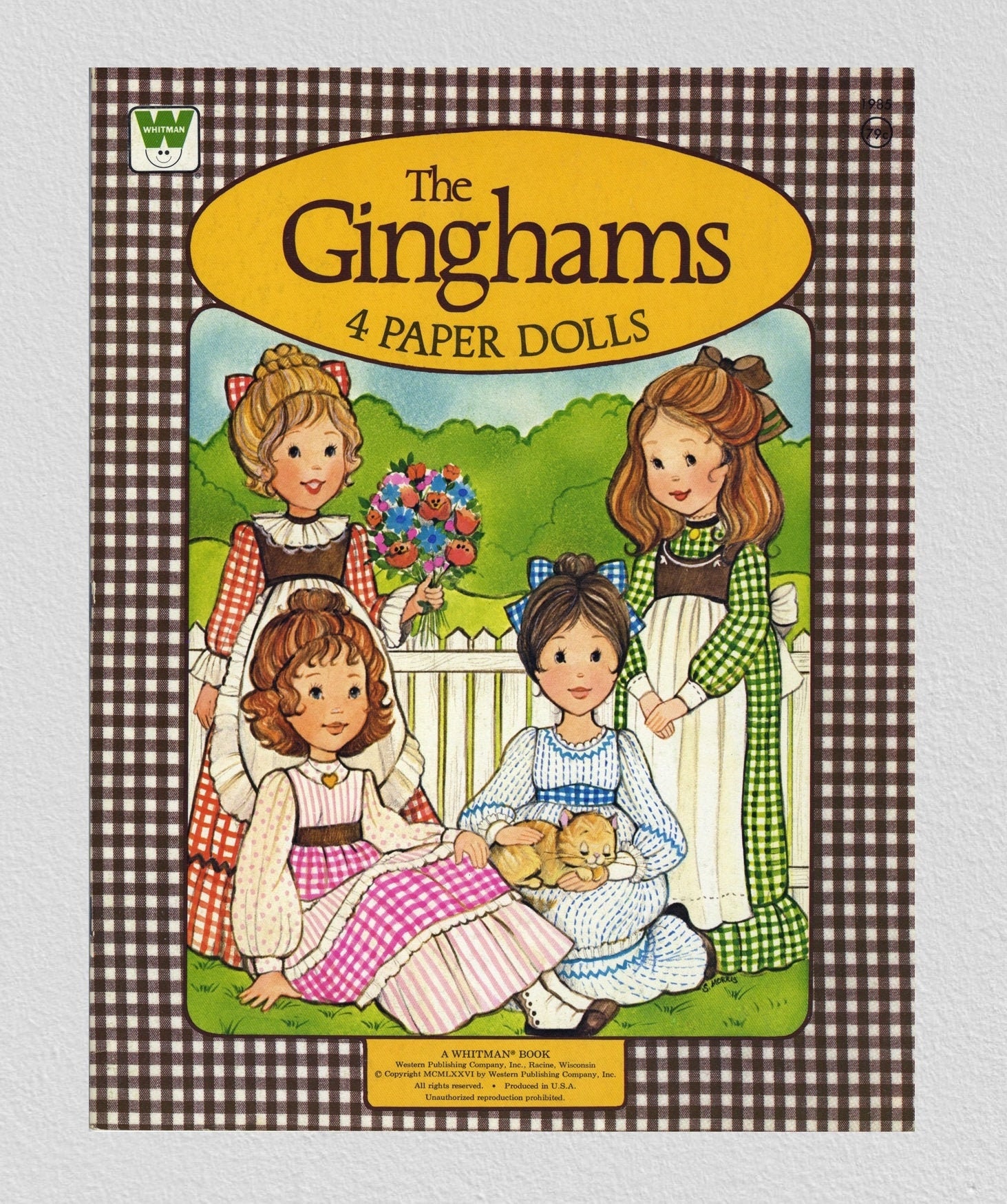 Vintage Paper Dolls the Ginghams C. 1976 Sunbonnet Prairie Girls 4 Sisters  Vintage Ephemera Clip Art PDF Instant Download 