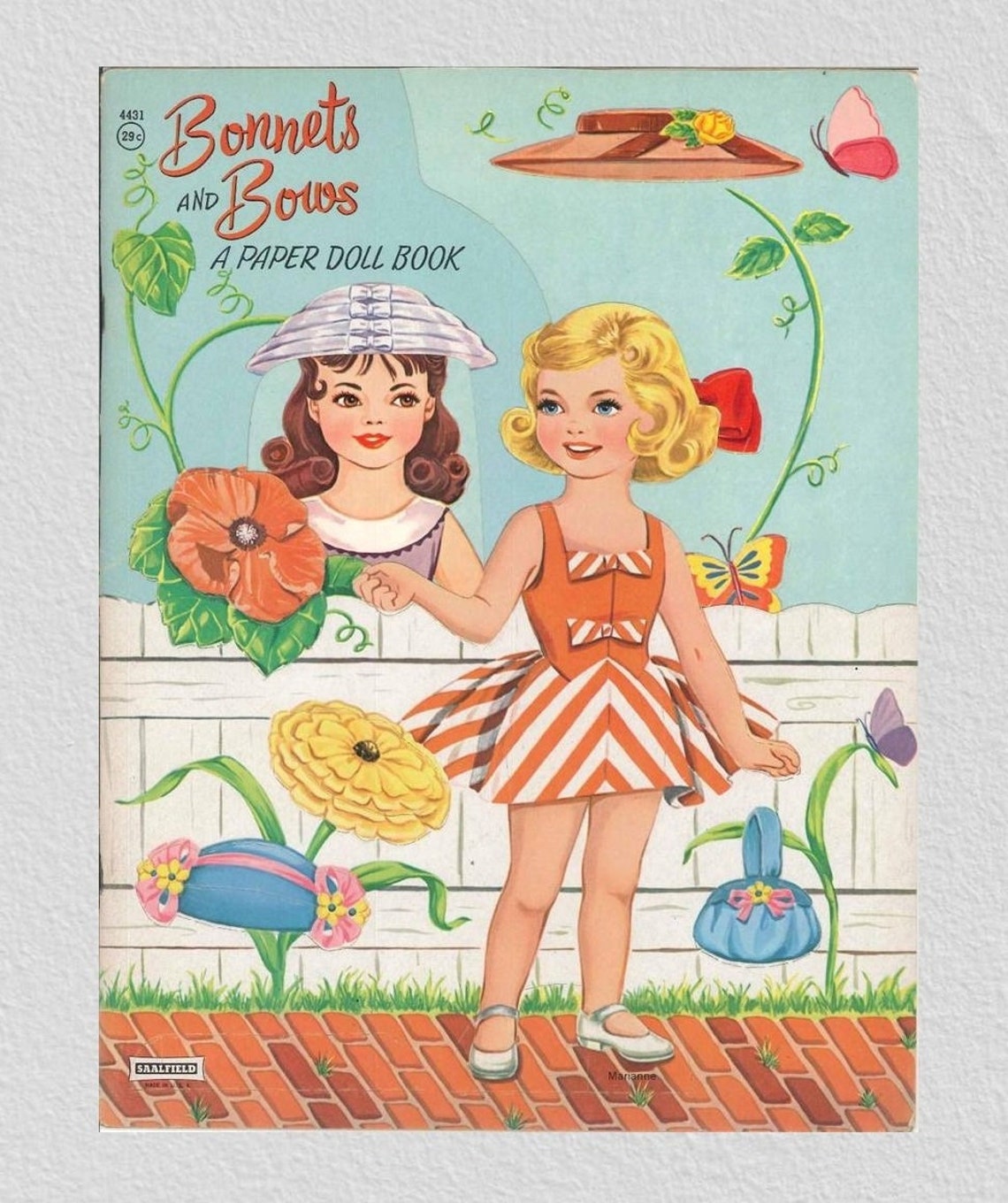 Vintage Paper Dolls Dolls Bonnets and Bowsprintable Digital - Etsy