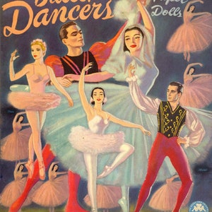 Pdf instant digital, vintage paper dolls ballet dancers c. 1947