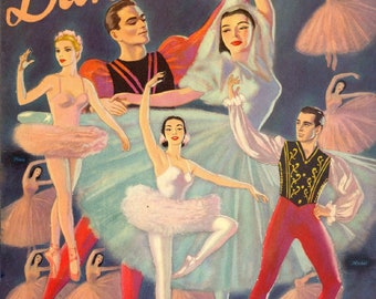 Pdf instant digital, vintage paper dolls ballet dancers c. 1947