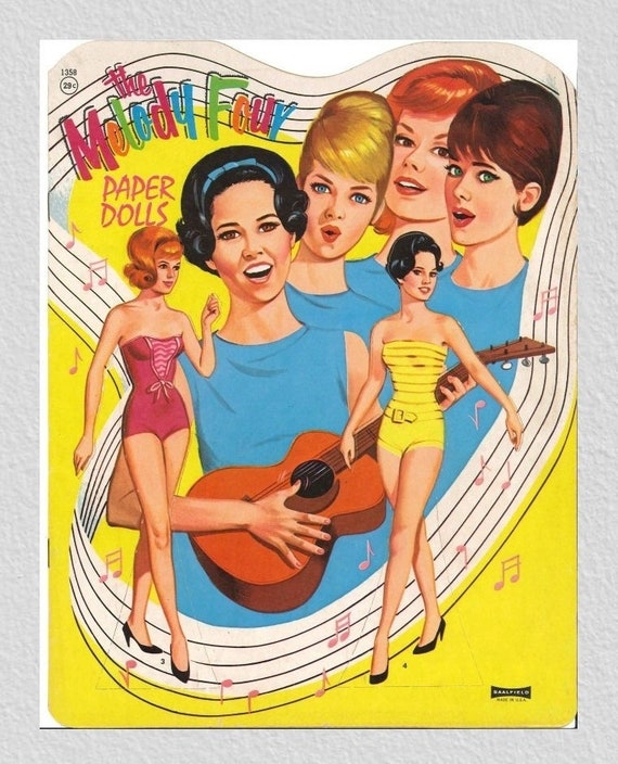 Pdf Printable Digital, Vintage Paper Dolls the Melody Four