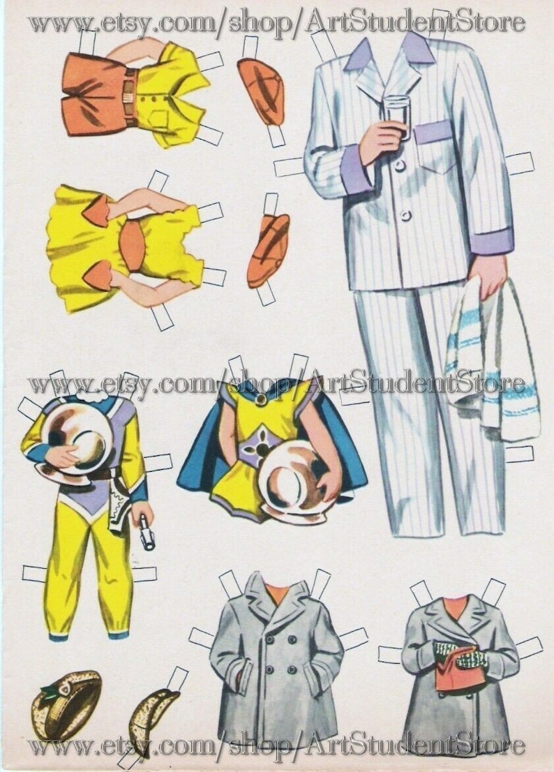 Pdf Printable Digital Vintage Paper Dolls My Doll Family - Etsy