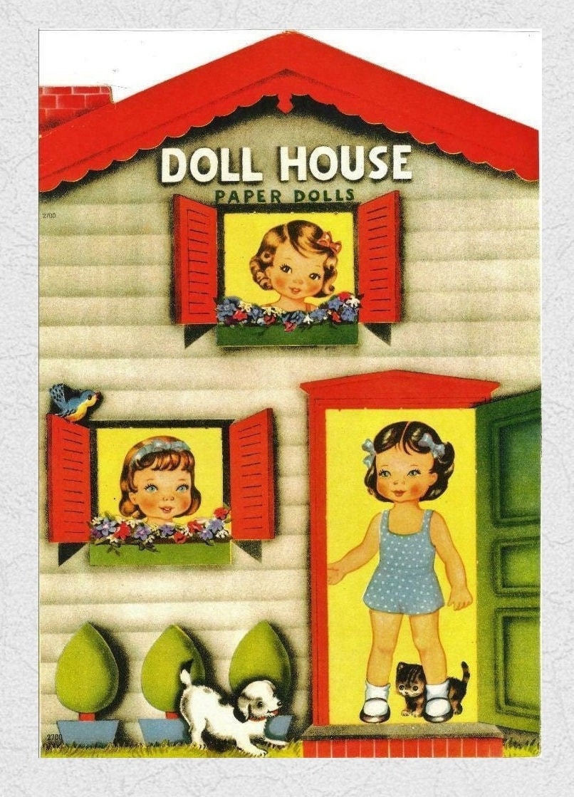 Pdf Printable Digital Vintage Paper Dolls Doll House Etsy