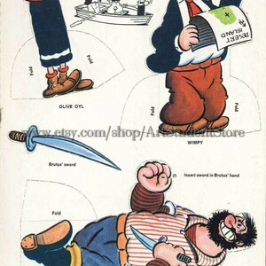 Digital Paper Dolls Pdf,popeye Punch - Etsy